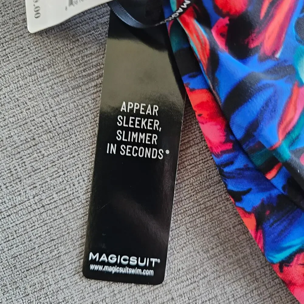 Magicsuit Women's Multi Sophie Cowl Neck High Low Hem Tankini Top Size 10